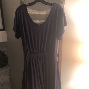 Navy blue t-shirt dress with lace back